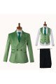 Dominic Green Velvet Shawl Lapel Double Breasted Wedding Suit for Groom