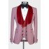 Tristan Pink Fashion Three Pieces Shawl Lapel Close Fitting Wedding Men Suits
