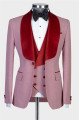 Tristan Pink Fashion Three Pieces Shawl Lapel Close Fitting Wedding Men Suits