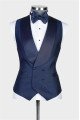 Henry Navy Blue Three Pieces Slim Fit Shawl Lapel Wedding Suit for Groom