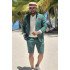 Bryan Summer Dark Green Two Pieces Fashion Men Suit with Short Pants