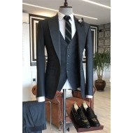Aidan Bespoke Three Pieces Dark Gray Formal Business Men Suit