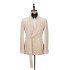 Aaron Champagne Shawl Lapel Jacquard Double Breasted Men Suit 