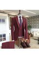 Trendy  Burgundy Three-Pieces Peaked Lapel Best Fitted Business Men Suits
