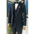 Jacob Fashion Black Peaked Lapel Three Pieces Slim Fit Men Suits
