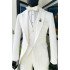 Gabriel White Jacquard Notched Lapel Slim Fit Men Suits for Wedding