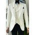 Brandon New Arrival White Peaked Lapel Bespoke Wedding Men Suits