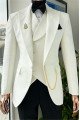 Brandon New Arrival White Peaked Lapel Bespoke Wedding Men Suits