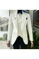 Brandon New Arrival White Peaked Lapel Bespoke Wedding Men Suits