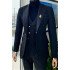 Mason Newest Bespoke Black Jacquard Peaked Lapel Men Suits for Wedding