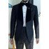 Angel Black One Button Shawl Lapel Chic Jacquard Men Suits