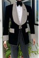 Aiden Black Velvet Shawl Lapel Best Fitted Fashion Wedding Men Suits