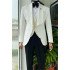 Logan Modern White Three Pieces Shawl Lapel Jacquard Wedding Men Suits