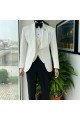 Logan Modern White Three Pieces Shawl Lapel Jacquard Wedding Men Suits