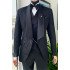 Nathan Black Chic Jacquard Three Pieces Bespoke Wedding Men Suits