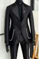 Elijah Modern Black Notched Lapel Close Fitting Men Suits