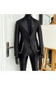 Elijah Modern Black Notched Lapel Close Fitting Men Suits