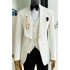 Christian White Jacquard Shawl Lapel Cool Men Suits for Wedding