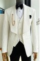 Christian White Jacquard Shawl Lapel Cool Men Suits for Wedding