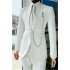 Jonathan New Arrival Slim Fit White Jacquard Wedding Men Suits with 3-Pieces