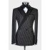 Riley New Arrival Black Striped Doule Breasted Peaked Lapel Men Suits