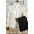 Timothy Off White Shawl Lapel One Button Bespoke Jacquard Wedding Men Suits