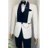 Devin White Three Pieces Jacquard Fashion Best Fitted Wedding Men Suits