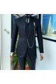 Jesse Black Jacquard Slim Fit Two Pieces Bespoke Men Suits for Wedding