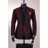 Kaleb Fashion Jacquard Burgundy Close Fitting Bespoke Men Suit