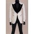 Devin Modern White Jacquard Slim Fit Peaked Lapel Wedding Men Suits