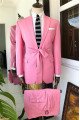 Steven Stylish Pink One Button Peaked Lapel Two Pieces Men Suit for Prom