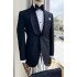 Antonio New Arrival Simple Black Shawl Lapel Close Fitting Wedding Men Suits