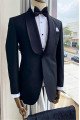 Antonio New Arrival Simple Black Shawl Lapel Close Fitting Wedding Men Suits