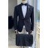 Trendy Black Jacquard Shawl Lapel Slim Fit Bespoke Wedding Men Suits