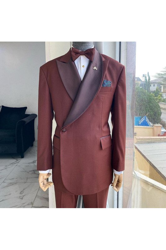 Cooper New Arrival Burgundy Best Fitted Men Suits for Party