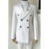 Dominic Modern White Double Breasted Peaked Lapel Men Suits for Prom