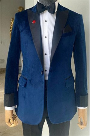 Brady Blue Velvet Close Fitting Peaked Lapel Fashion Men Suits Brady Blue Velvet Close Fitting Peaked Lapel Fashion Men Suits