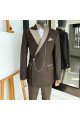 Caden Coffee Fashion One Button Peaked Lapel Bespoke Men Suit