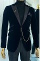 Josiah Black Two Pieces One Button Velvet Fashion Men Suits