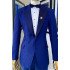 Colton Royal Blue Jacquard Peaked Lapel One Button Men Suits