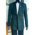 Antonio Cool Dark Green Shawl Lapel Jacquard Fashion Men Suits