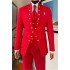 Parker Hot Red Jacquard New Arrival Three Pieces Men Suits