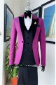 Steven Purple Three Pieces Fashion Peaked Lapel Best Fitted Men Suits