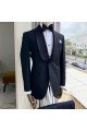 Antonio New Arrival Simple Black Shawl Lapel Close Fitting Wedding Men Suits