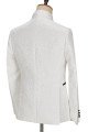 Antonio Fashion White Jacquard Three Pieces Best Slim Men Suit