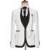 Antonio Fashion White Jacquard Three Pieces Best Slim Men Suit
