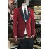 Isaac Dark Red Two Pieces One Button Slim Fit Stylish Men Suits
