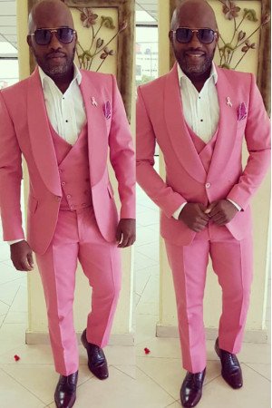 Ethan Pink Shawl Lapel Three Pieces Best Fitted Men Suit