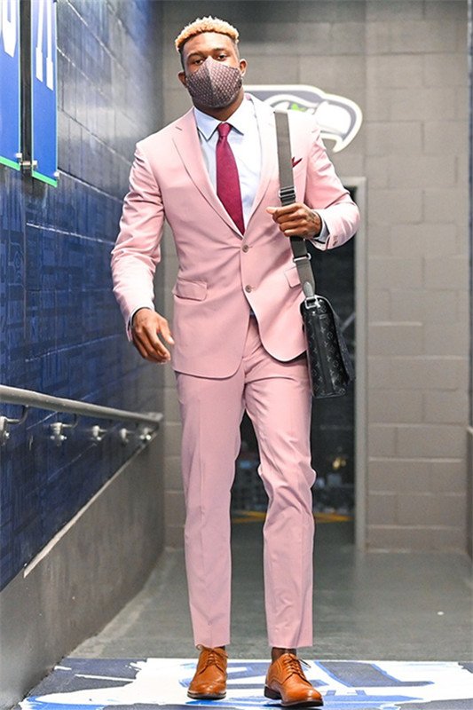 Joshua Classic Pink Notched Lapel Bespoke Men Suit for Prom