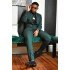 Alexander Trendy  Dark Green Peaked lapel Prom Men Suit